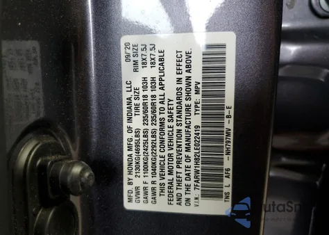 2020 Honda Cr-V Exl z USA, uszkodzony, nr VIN 7FARW1H82LE022419